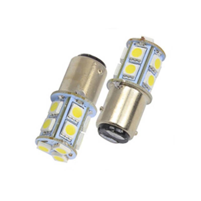 13499ROJ13 LEDS SMD 1034 - 1157 - P21/5W 2 POLOS (DESPAREJA) 13 LED 5050 SMD - ROJO 24V