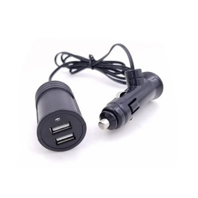 KB-CH-011B ACCESORIO PARA CELULAR CARGADOR DOBLE USB CON CABLE DE 1 METRO A TOMA 12V / 24V INDICADOR LED AZUL