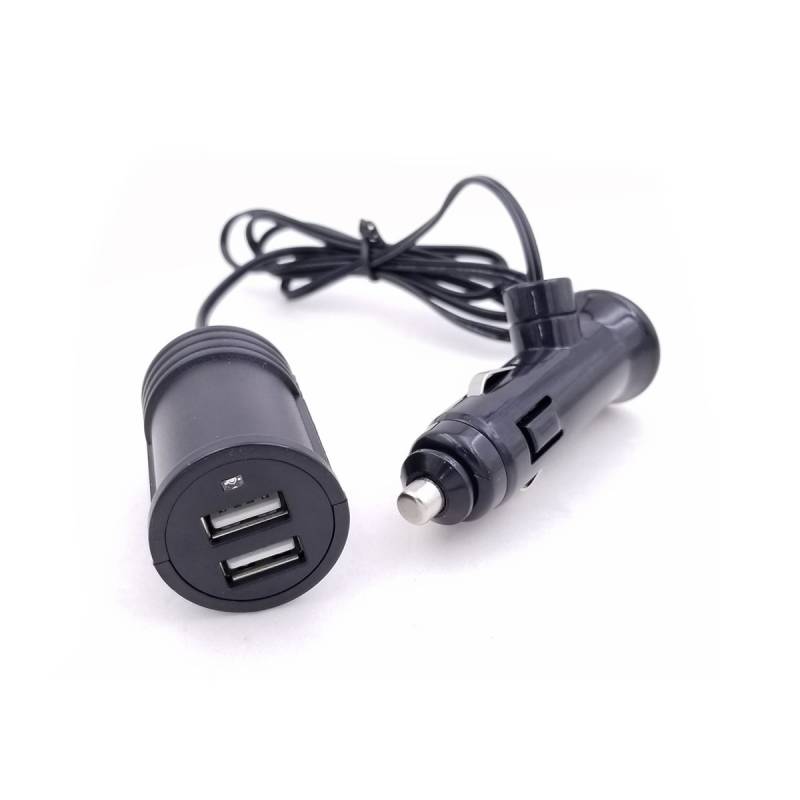 KB-CH-011B ACCESORIO PARA CELULAR CARGADOR DOBLE USB CON CABLE DE 1 METRO A TOMA 12V / 24V INDICADOR LED AZUL