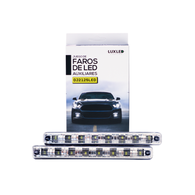 DJ2125LED OFF ROAD JUEGO DE FAROS DE LED AUXILIARES UNIVERSAL RECTANGULAR - 5 LED SMD 5050 EN CADA FARO - COLOR BLANCO 12V.