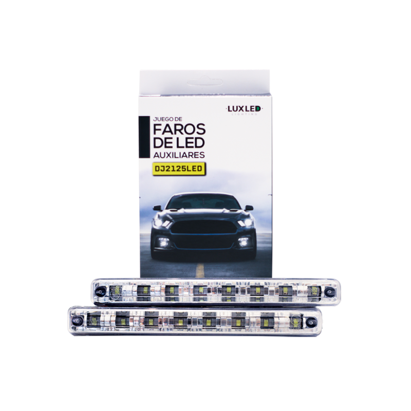 DJ2125LED OFF ROAD JUEGO DE FAROS DE LED AUXILIARES UNIVERSAL RECTANGULAR - 5 LED SMD 5050 EN CADA FARO - COLOR BLANCO 12V.