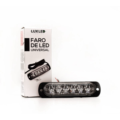 FLASH-BYB OFF ROAD FARO DE LED UNIVERSAL 12V - 6 LED CHAT PARA PARRILLA / PARAGOLPE CON LUZ DESTELLANTE BLANCA