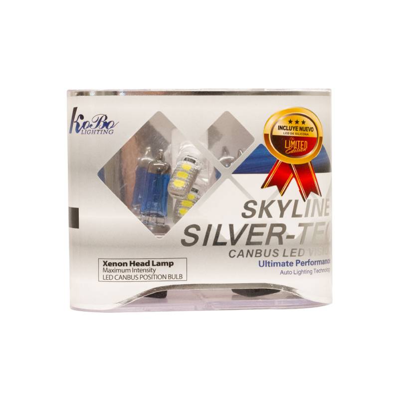 KOK12362SK LAMPARA HALOGENA SKY LINE CANBUS KIT H11 12V 55W SKY LINE X 2 + 2 LED T10 CANBUS AZUL FRIO  (CODIGO ANTERIOR: K12362SK)