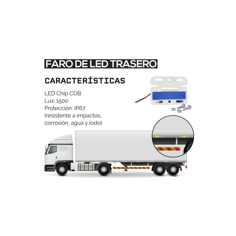 TRUCK-BLUE12 OFF ROAD FAROS DE CAMION PACK X 4 UNIDADES DE FAROS COLGANTES ENCASTRABLES PARA LATERAL DE CAMION 10.5 CM DE ANCHO X 8 CM DE ALTO AZUL 12V