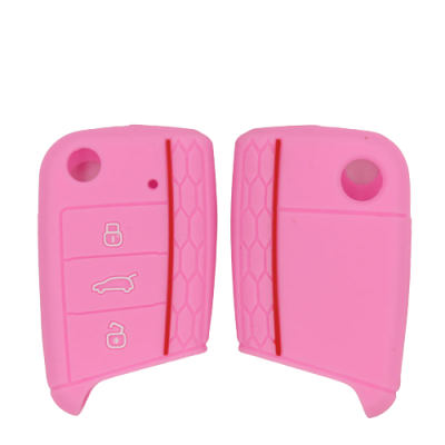 KU-CULLA076 CUBRE LLAVE DE SILICONA VW MK7 - GTI - VIRTUS - GOLF - POLO - VENTO PINK