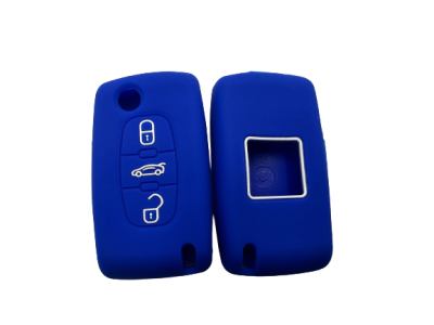 KU-CULLA131 CUBRE LLAVE DE SILICONA PEUGEOT 3 BOTONES NAVAJA 307 - 408 BLUE