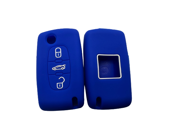 KU-CULLA131 CUBRE LLAVE DE SILICONA PEUGEOT 3 BOTONES NAVAJA 307 - 408 BLUE