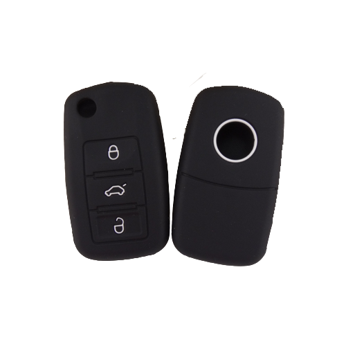 KU-CULLA065 CUBRE LLAVE DE SILICONA VW 3 BOTONES BORA - VENTO - PASSAT - SURAN - AMAROK BLACK