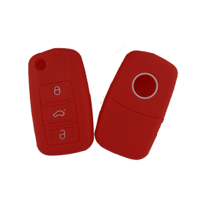 KU-CULLA066 CUBRE LLAVE DE SILICONA VW 3 BOTONES BORA - VENTO - PASSAT - SURAN - AMAROK RED