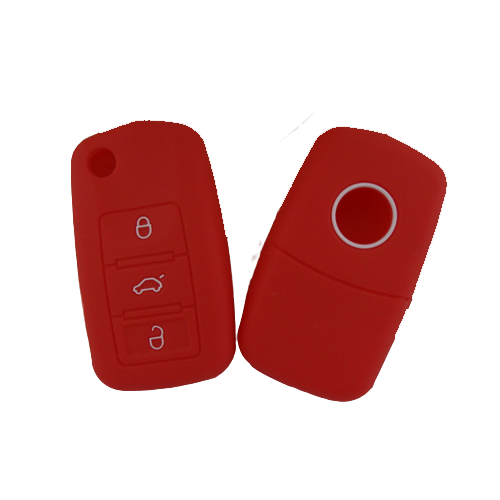 KU-CULLA066 CUBRE LLAVE DE SILICONA VW 3 BOTONES BORA - VENTO - PASSAT - SURAN - AMAROK RED