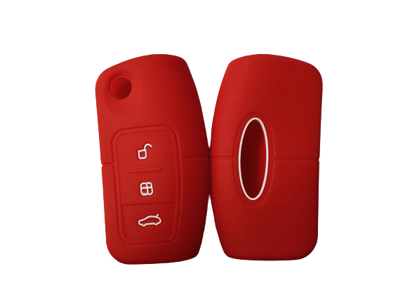 KU-CULLA002 CUBRE LLAVE DE SILICONA FORD FOCUS 2 - FIESTA - ECOSPORT - FORD RANGER RED