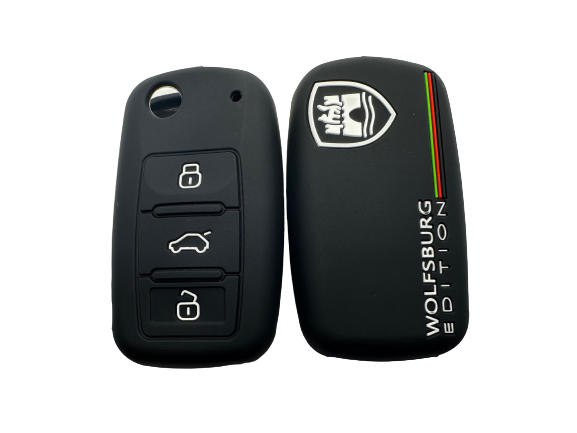 KU-CULLA053 CUBRE LLAVE DE SILICONA VW WOLFSBURGO BORA - VENTO - FOX - GOL BLACK