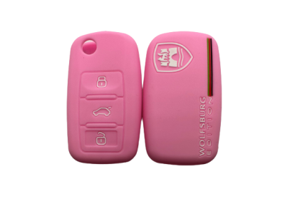 KU-CULLA056 CUBRE LLAVE DE SILICONA VW WOLFSBURGO BORA - VENTO - FOX - GOL PINK