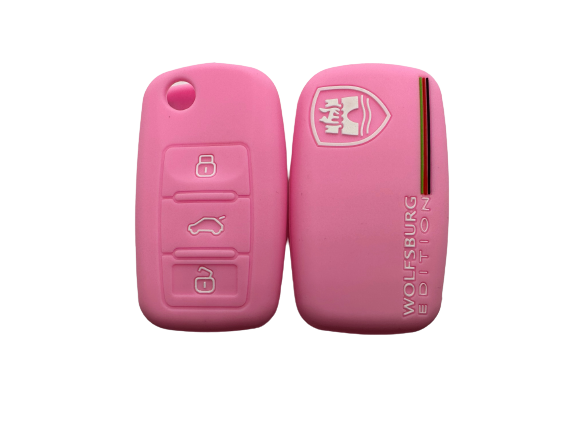 KU-CULLA056 CUBRE LLAVE DE SILICONA VW WOLFSBURGO BORA - VENTO - FOX - GOL PINK