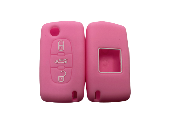 KU-CULLA104 CUBRE LLAVE DE SILICONA CITROEN 3 BOTONES NAVAJA C4 - PICASSO - GRAND PICASSO PINK