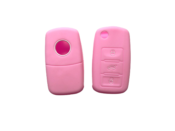KU-CULLA068 CUBRE LLAVE DE SILICONA VW 3 BOTONES BORA - VENTO - PASSAT - SURAN - AMAROK PINK