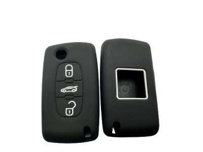 KU-CULLA101 CUBRE LLAVE DE SILICONA CITROEN 3 BOTONES NAVAJA C4 - PICASSO - GRAND PICASSO BLACK