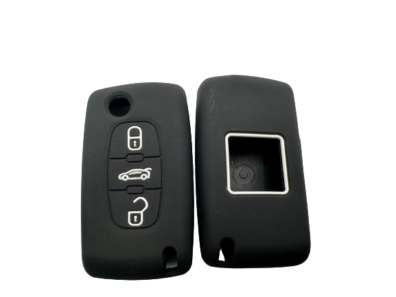 KU-CULLA129 CUBRE LLAVE DE SILICONA PEUGEOT 3 BOTONES NAVAJA 307 - 408 BLACK