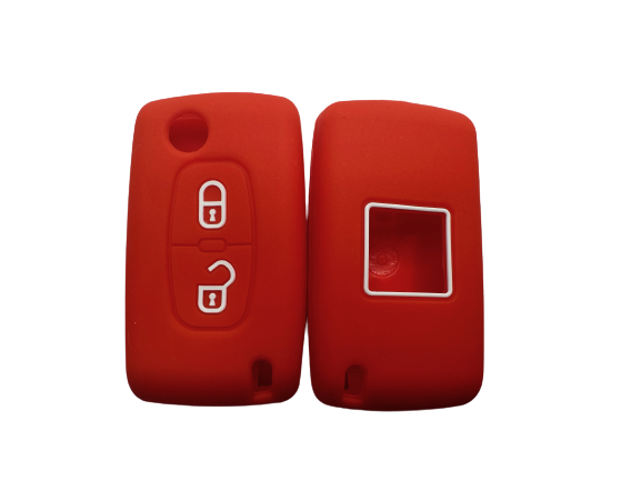KU-CULLA098 CUBRE LLAVE DE SILICONA CITROEN 2 BOTONES NAVAJA C3 - C4 - PICASSO - BERLINGO RED