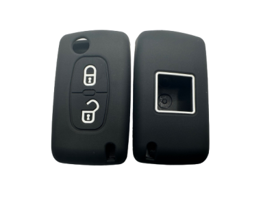 KU-CULLA097 CUBRE LLAVE DE SILICONA CITROEN 2 BOTONES NAVAJA C3 - C4 - PICASSO - BERLINGO BLACK
