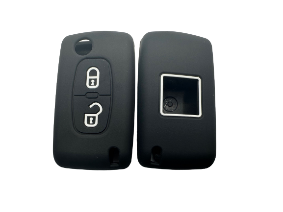 KU-CULLA097 CUBRE LLAVE DE SILICONA CITROEN 2 BOTONES NAVAJA C3 - C4 - PICASSO - BERLINGO BLACK