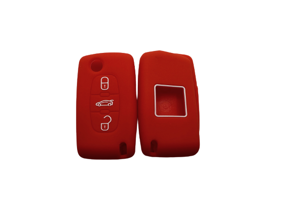 KU-CULLA130 CUBRE LLAVE DE SILICONA PEUGEOT 3 BOTONES NAVAJA 307 - 408 RED