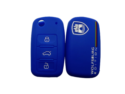 KU-CULLA055 CUBRE LLAVE DE SILICONA VW WOLFSBURGO BORA - VENTO - FOX - GOL BLUE