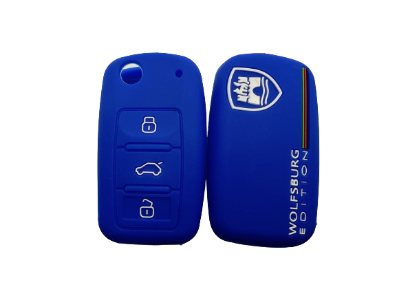 KU-CULLA055 CUBRE LLAVE DE SILICONA VW WOLFSBURGO BORA - VENTO - FOX - GOL BLUE
