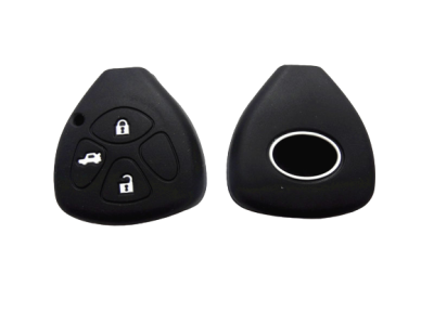 KU-CULLA113 CUBRE LLAVE DE SILICONA TOYOTA 3 BOTONES COROLLA - HILUX- SW4 - RAV4 - ETIOS BLACK