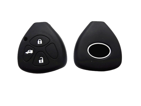 KU-CULLA113 CUBRE LLAVE DE SILICONA TOYOTA 3 BOTONES COROLLA - HILUX- SW4 - RAV4 - ETIOS BLACK