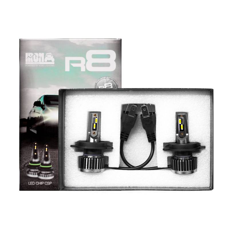R8-H4 OFF ROAD KIT DE LED R8 H4 10MA GENERACION CHIP CSP SIN COOLER 60000 LUMENS 42WATTS 12V