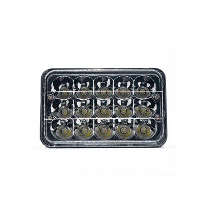 DJ5925BLA OFF ROAD FARO DE LED UNIVERSAL RECTANGULAR 45 WATTS UNIVERSAL 5 (15 LED  3 WATTS) COLOR BLANCO 12V / 24V CON FUNCION LUCES ALTAS Y BAJAS - HAZ DE LUZ 