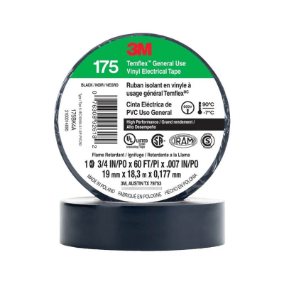 66069 CINTA AISLADORA DE PVC TEMFLEX 175 19MM X 9M NEGRO (REEMPLAZA CODIGO 45811) 