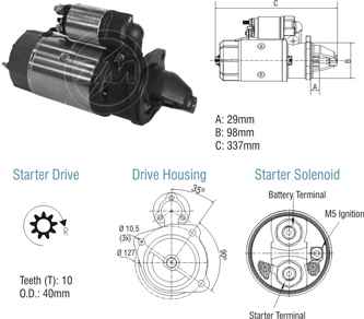8010203 Arranque Chevrolet D series/ Massey Ferguson 12 Volt