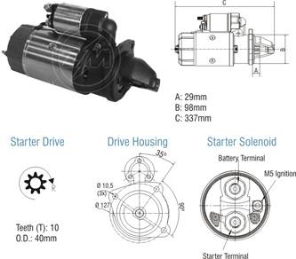 8010203 Arranque Chevrolet D series/ Massey Ferguson 12 Volt