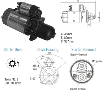 8010206 Arranque Ford Cargo/ Volkswagen 12 Volt