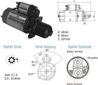 8010206 Arranque Ford Cargo/ Volkswagen 12 Volt