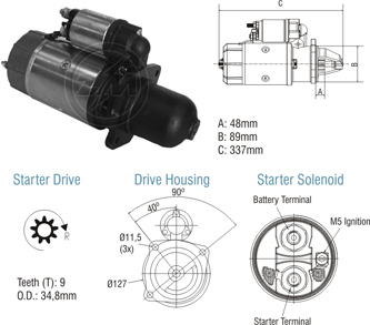 8010301 Arranque Case/ Mercedes Benz 24 Volt