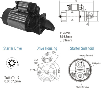 8010303 Arranque Ford Cargo/ Volkswagen 24 Volt