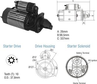 8010303 Arranque Ford Cargo/ Volkswagen 24 Volt