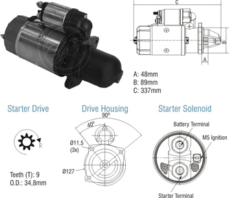 8010304 Arranque Case/ Mercedes Benz 24 Volt