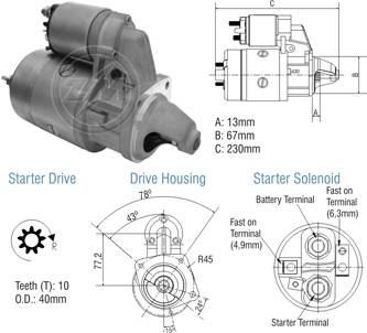 8010606 Arranque Fiat 147/ Spazio/ Uno 12 Volt