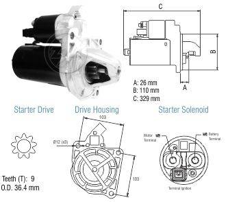 8011003 Arranque Chevrolet Blazer/ S10 2.8 Bosch 12 Volt