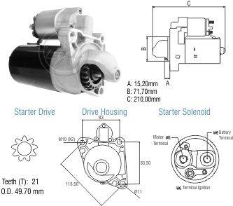 8011004 Arranque Ford Courrier/ Fiesta/ Ka 1.3 Bosch 12 Volt