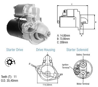 8011006 Arranque Toyota Corolla 12v 12 Volt