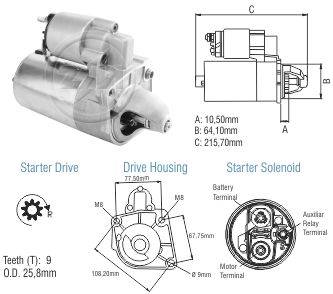 8011503 Arranque Fiat Palio/Siena/Fiorino 1.3 y 1.4 fire 12v.