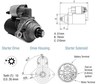 8012501 Arranque Volkswagen Gol/ Senda 12 Volt