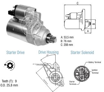 8012502 Arranque VW CrossFox / Gol/Golf/Polo/Voyage 12v