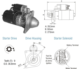 8013001 Arranque Land Rover/ Mercedes Benz Sprinter 12 Volt