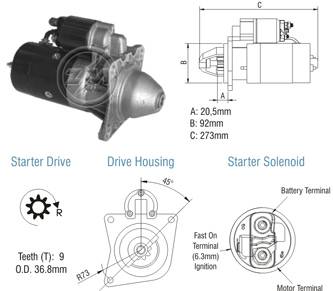 8013001 Arranque Land Rover/ Mercedes Benz Sprinter 12 Volt